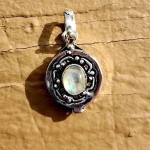 New Rainbow Moonstone Silver Poison Pendant.